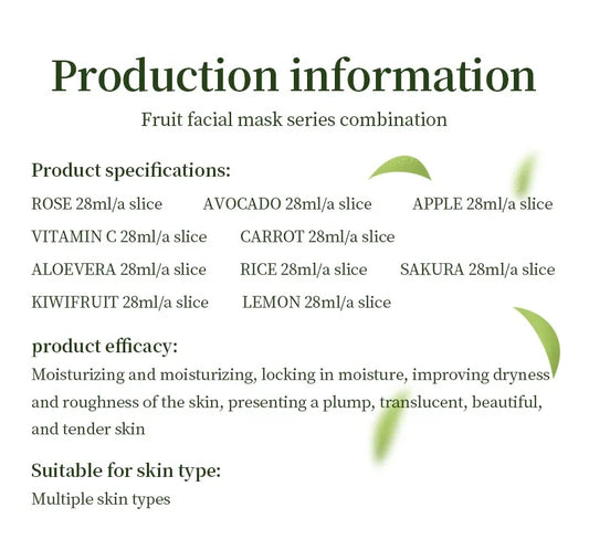 Fruit-flavored Mask, Hydrating, Moisturizing and Nourishing Skin Care Protein,gently Brightening The Complexion,plant-based Mask
